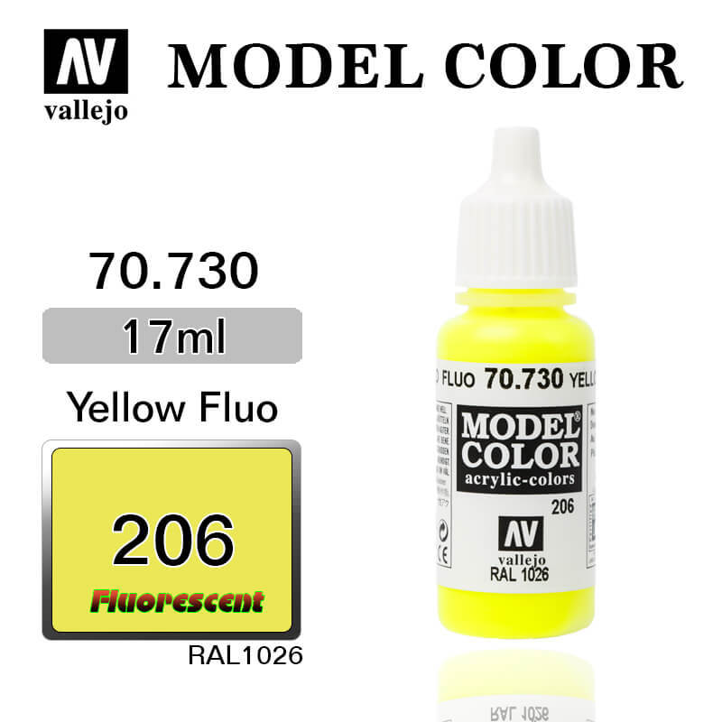 70730 17 ML. (206)-YELLOW FLUORESCENT-MODEL COLOR