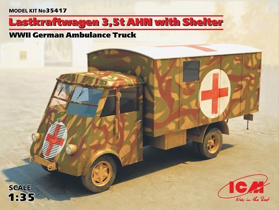 ICM 1/35 Maket Lastkraftwagen 3.5 AHN Alman Ambulans