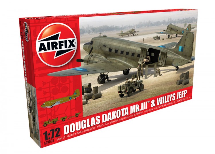 Airfix 1/72 DOUGLAS DAKOTA MKIII WITH WILLYS JEEP