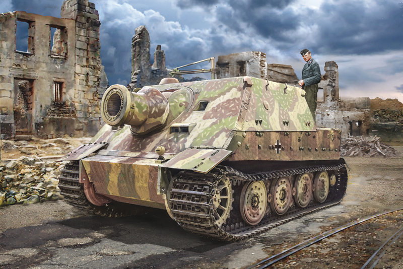 Italeri 1/35 Maket 38 cm RW 61 auf STURMMORSER TIGER