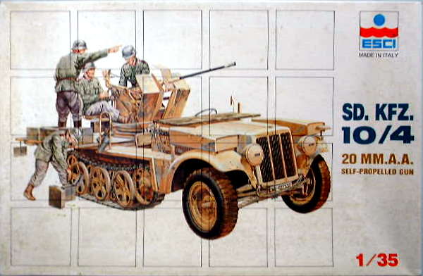 ESCI 1/35 Maket German IIWW Sd.Kfz.10/4 20mm Anti-Aircraft Self Propelled Gun