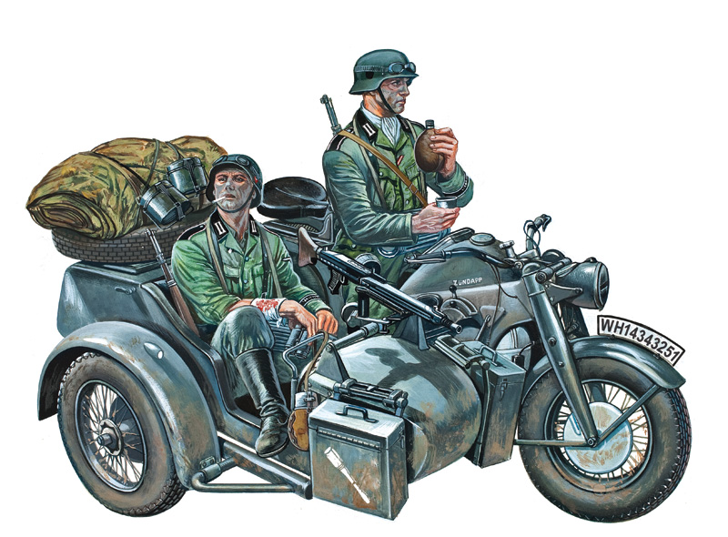 Italeri 1/35 Maket ZUNDAPP KS750 WITH SIDECAR