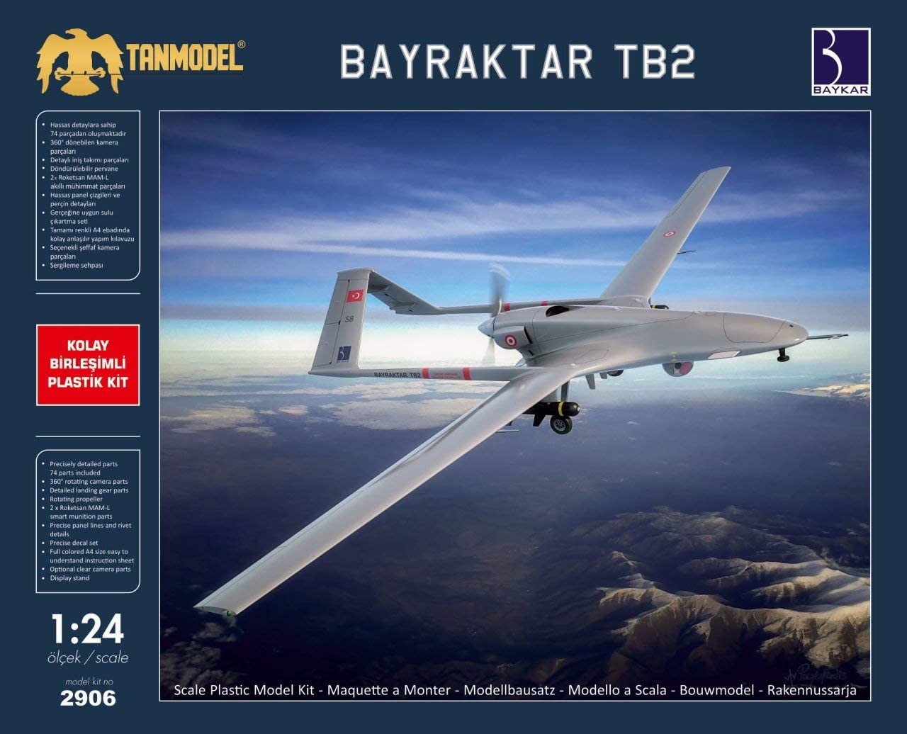 Bayraktar TB 2 UAV 1/24 scale