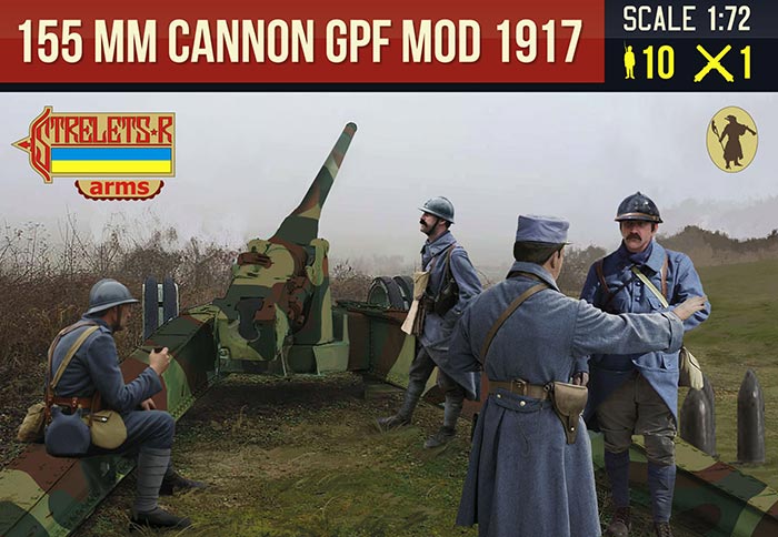 Strelets 1/72 Olcek Top155mm GPF mle 1917 with Kış Uniformalı Fransız Mürettebatı  birinci dünya savaşı