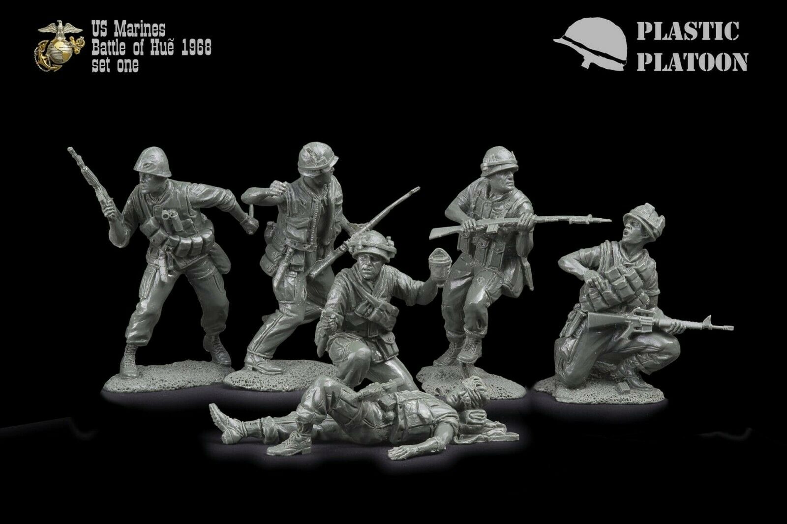 1/32 Figure PLASTIC PLATOON US Marines set 1 Vietnam War