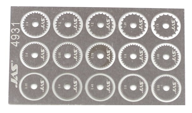 Disc rivet set for JAS Rivet tool D-8.5mm pitch 0.35-1.5mm 15pcs