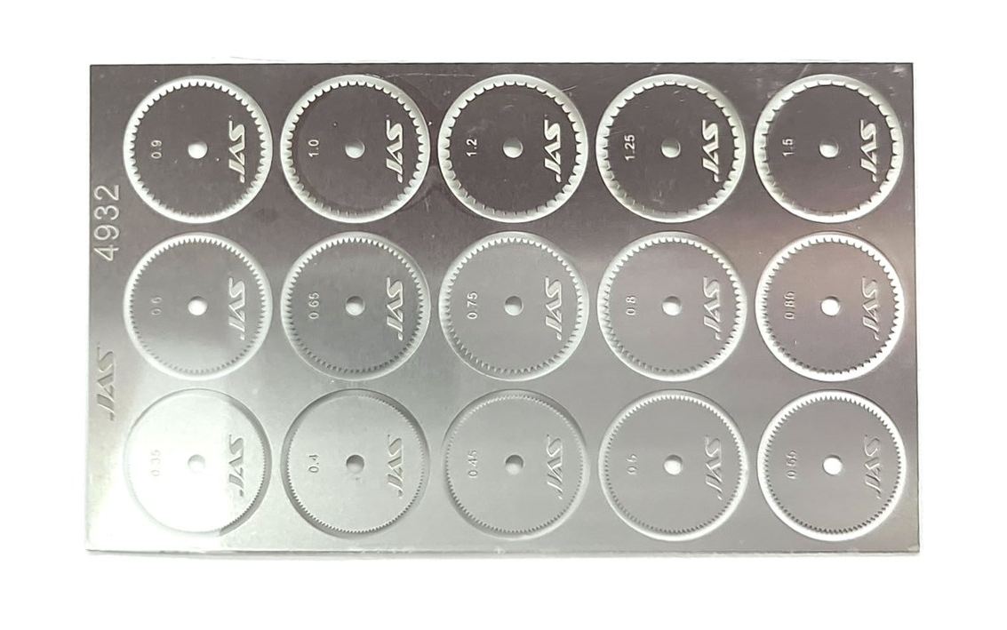 Disc set for JAS Rivet tool D-15mm pitch 0.35-1.5mm 15 pcs.