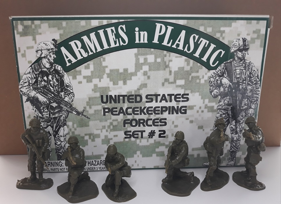Armies in Plastic 1/32 scale Untied States Peace Keeping Forces, Set 2,18 figures , 6 poses