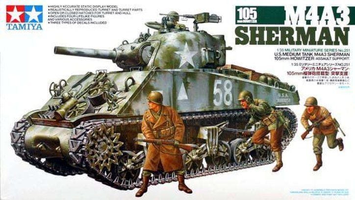 TAMIYA 1/35 Maket M4A3 Sherman, 105mm Howitzer