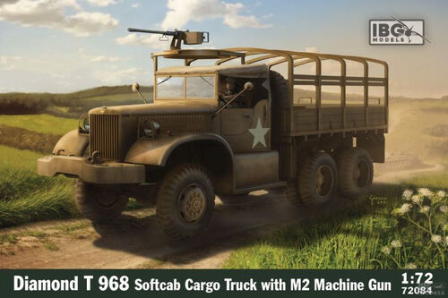 IBG 1/72 Maket Diamond T 968 Softcab Cargo Truck with M2 Machine Gun -