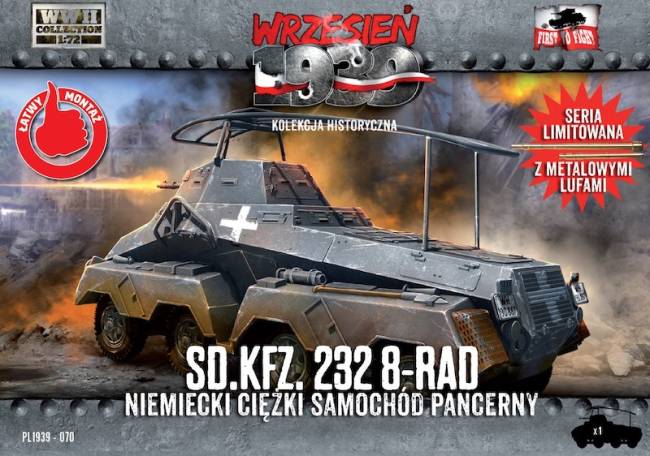 First to Fight 1/72 Maket Sd.Kfz 232 8-RAD - Limited series  ( w/metal gun barrels) German Heavy Armoured car