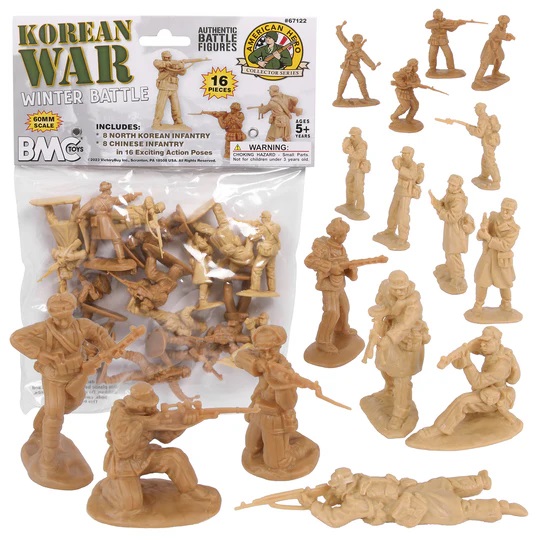 BMC Figür Korean War Winter Battle - 16pc Tan North Korean & Chinese Soldier