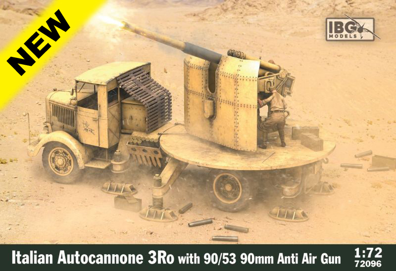 IBG 1/72 Maket Italian Autocannone 3Ro with 90/53 90mm Anti-Aircraft Gun