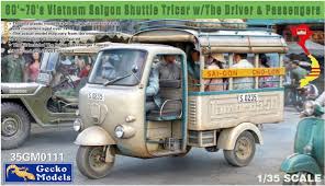 Gecko 1/35 scale 60'~70's Saigon Shuttle Motor-Tricycle w/The Driver & Passengers