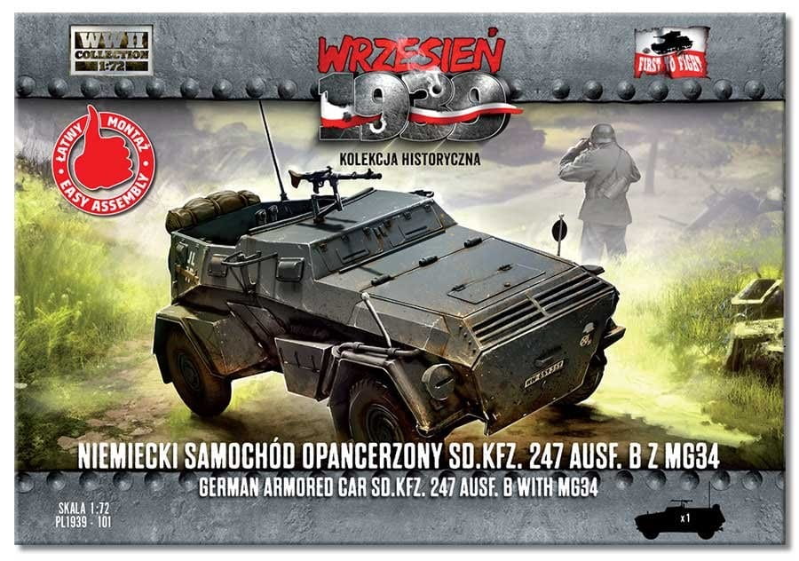 First to Fight 1:72 Model German Sd.Kfz. 247 Ausf. B armoured car armed with an MG34