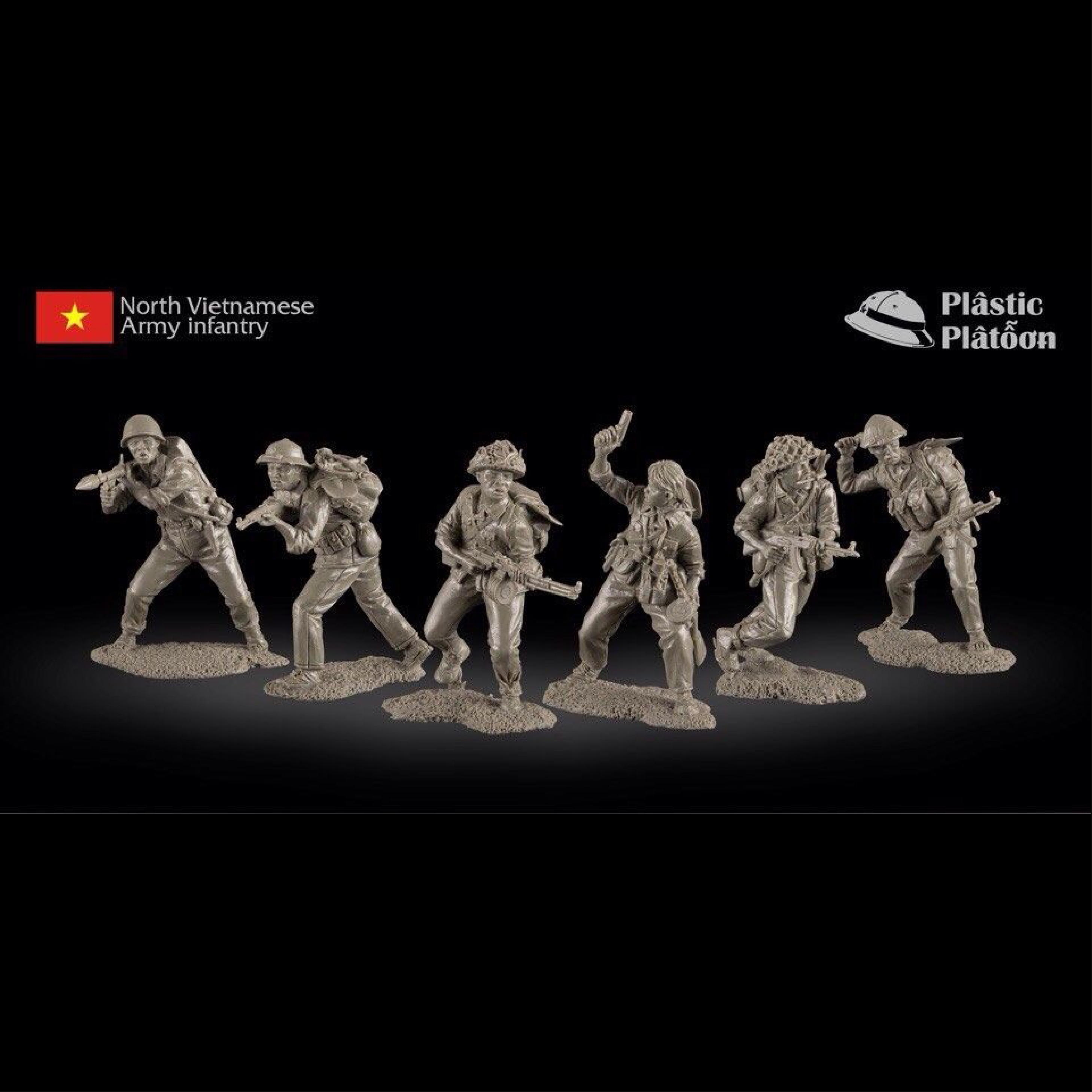 PLASTIC PLATOON 1/32 koleksiyon figürleri Kuzey Vietnam Ordusu Piyadeleri, Vietnam Savaşı