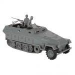 BMC 1/32 Ölçek Plastik Araç ve 5 adet Figür CTS WW2 German Hanomag Halftrack - 5pc Gray Plastic Army Men Armored Vehicle