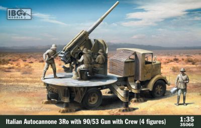 IBG 1/35 Model Italian Autocannone 3Ro with 90/53 Gun and Crew (4 figures)