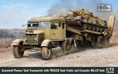 IBG 1/72 Model SCAMMELL PIONEER WITH TRCU30 TANK TRAILER AND CRUSADER MK.I/II TANK