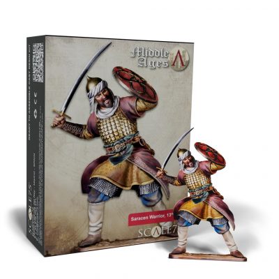 SCALE 75 75mm Yüksek Kalite Resin Fiigure SARACEN WARRIOR, 13TH CENTURY