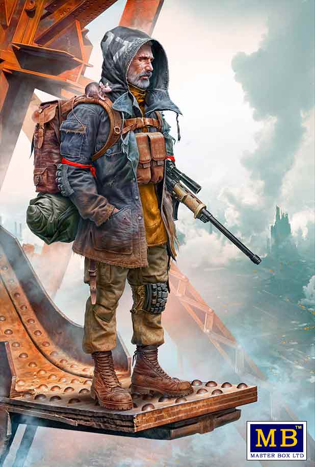 Masterbox 1/35 Figür Pоst-apocalyptic fiction. Desert Battle Series. Skull Clan – Long-distance raid. Kit №1. An old raider. Vadim
