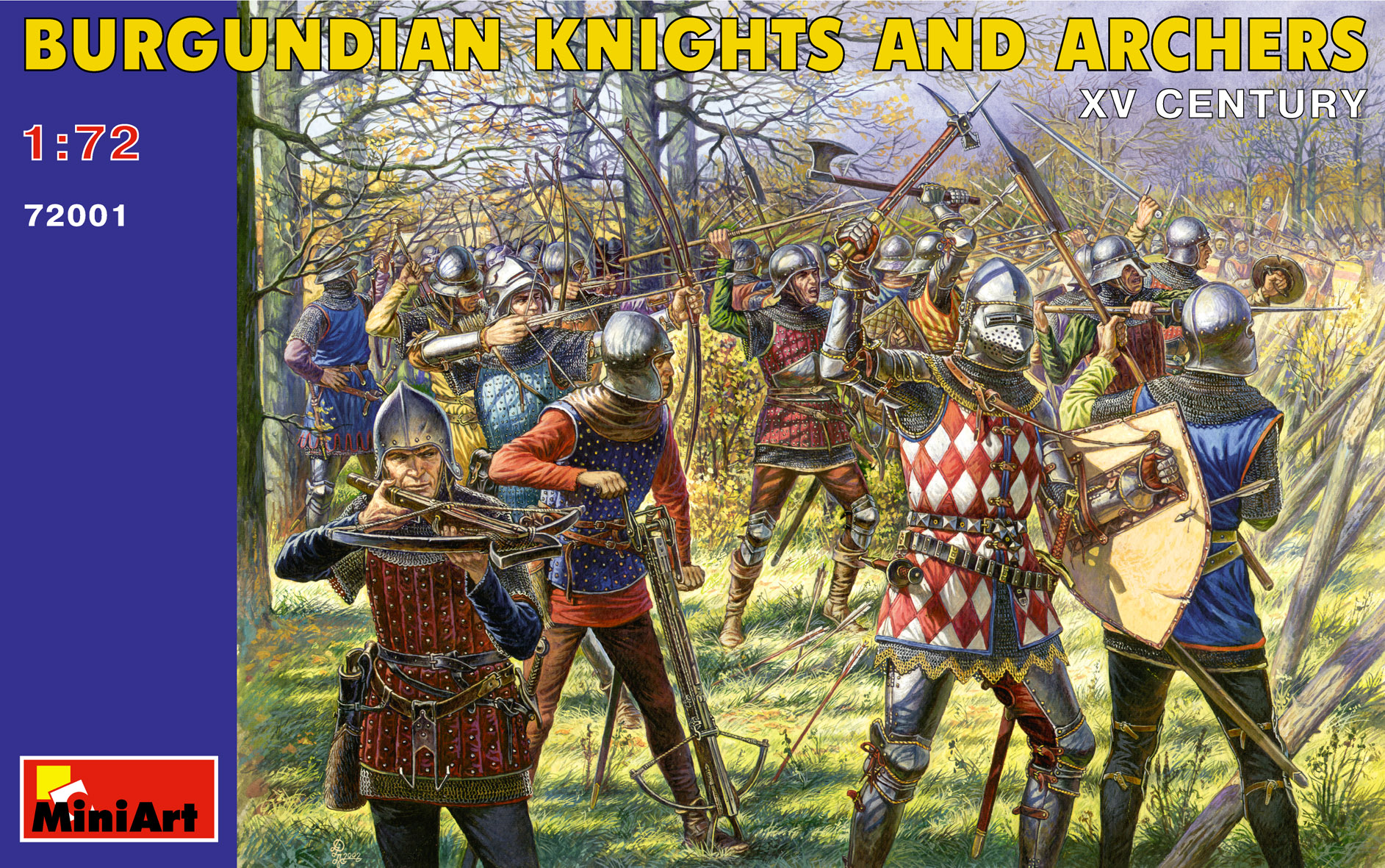 MINIART 1/72 Figure BURGUNDIAN KNIGHTS AND ARCHERS XV CENTUR