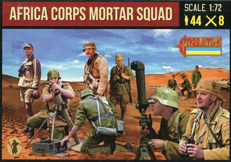 Strelets 1/72 Figür Africa Corps Mortar Squad