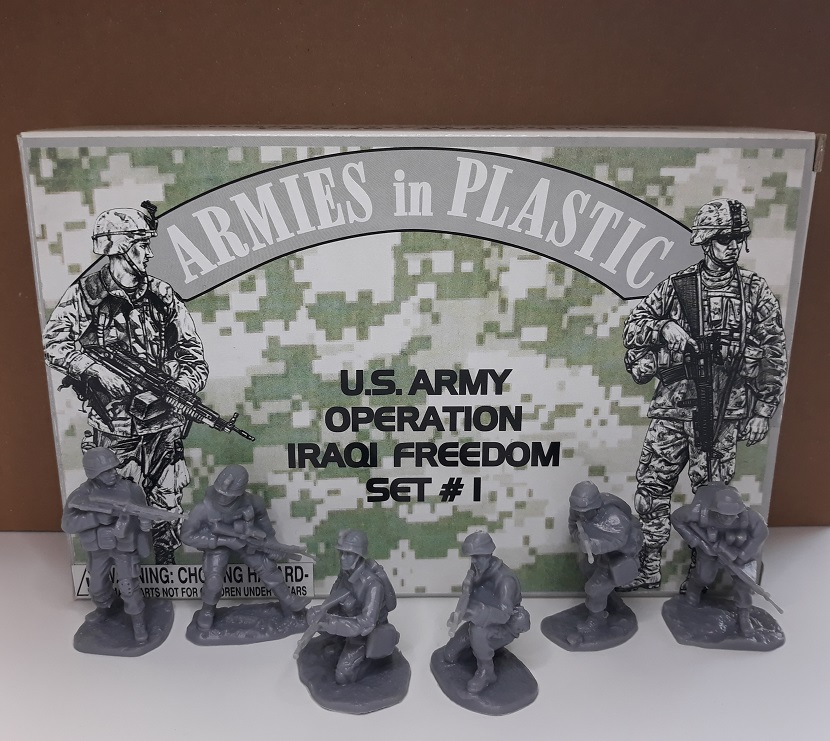 Armies in Plastic 1/32 scale U.S. Army, Set 1, Operation Iraqi Freedom,18 figures , 6 poses